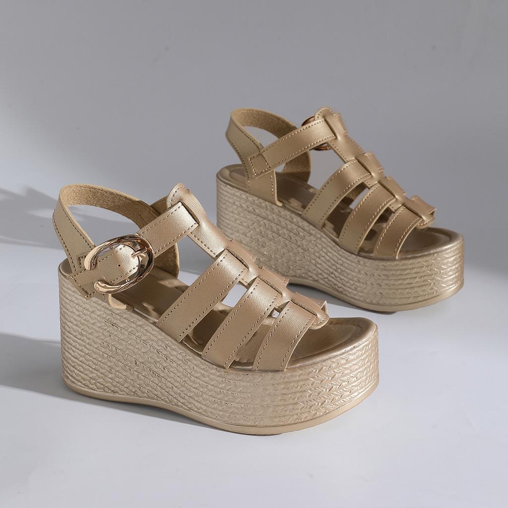 Fashion Fashion Wedge Heel Sandals Lightweight Shoes Fashion Platform Thick Bottom Shoes Buckle Casual Comfortable Walking Sandals Women