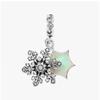 PAndora Opalescent Snowflake Double Pendant And Dangle Silver Charm 794142c01