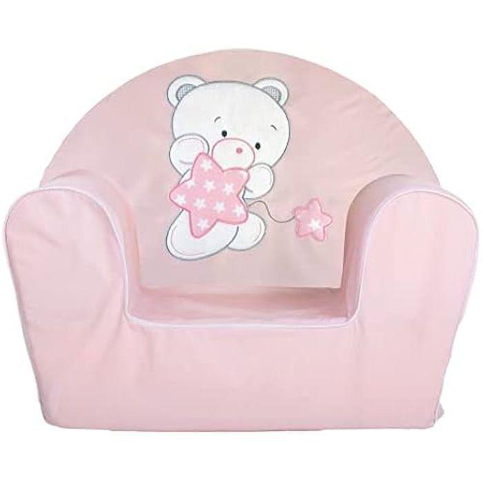 Chaise - Creaciones Llopis - Avec Ours en Peluche et Étoiles Roses - 1 Place - Avec Accoudoirs