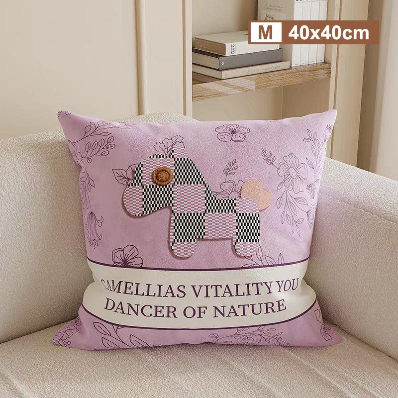Cute Pony Sofa Pillow Living Room Pillowcase Removable Window Cushion Bed Headrest Pillow Washable Year Of The Horse Bay