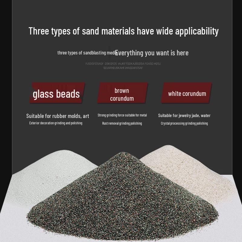 Sandblasting Machine with Brown/White Corundum, Glass Beads, and Emery for Abrasive Sand Use