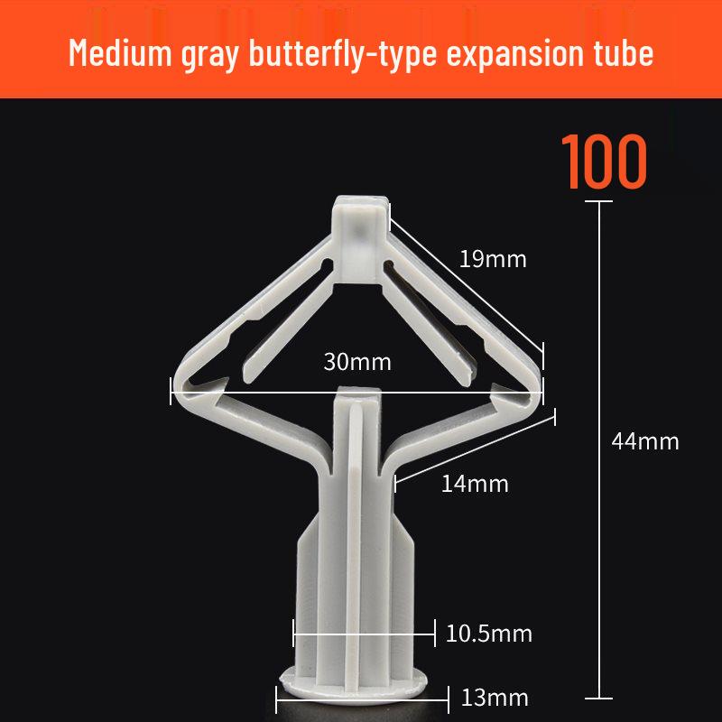 Gypsum Board Expansion Screw Set: Self-Tapping Plastic Plug & Butterfly Anchor