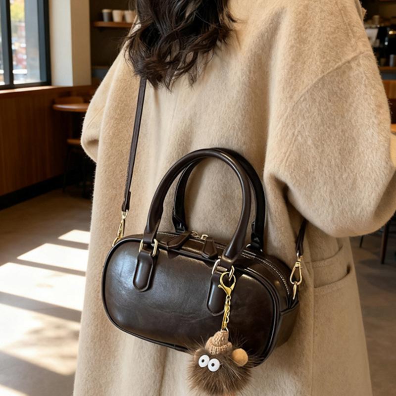 Retro Casual Hand-held Small Square Bag, Fashionable Single-shoulder Bag, Simple Commuting Crossbody Bag
