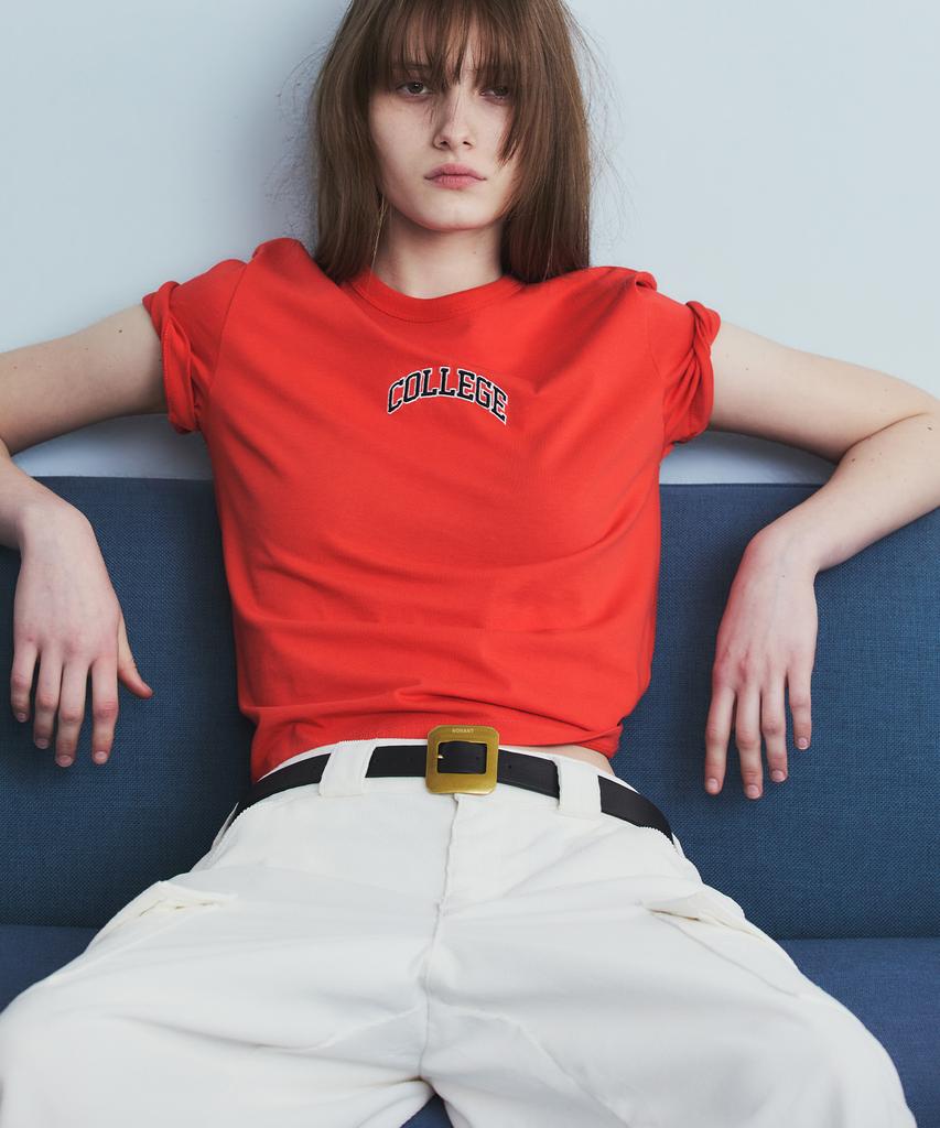 NOHANT College Cropped T-Shirt Red