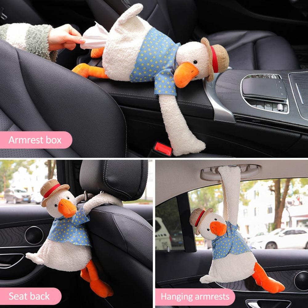 Duck Style Hanging Car Tissue Holder Travel Vehicle Daily Convenience Supplies