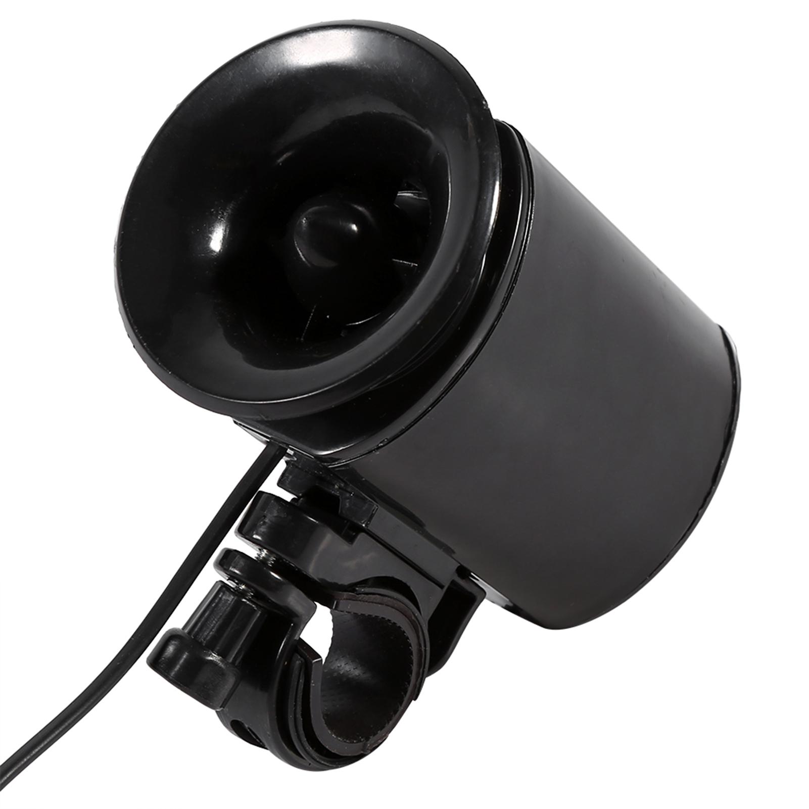 Black 6 Loud Sound Electronic Horn Bell Ring Bell Alarm Speaker Bicycle Handlebar Accessory