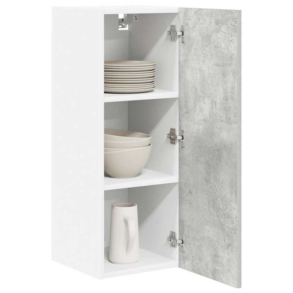 Wall Mounted Cabinet In Concrete Grey and White 30 X 31 X 80 Cm Particleboard