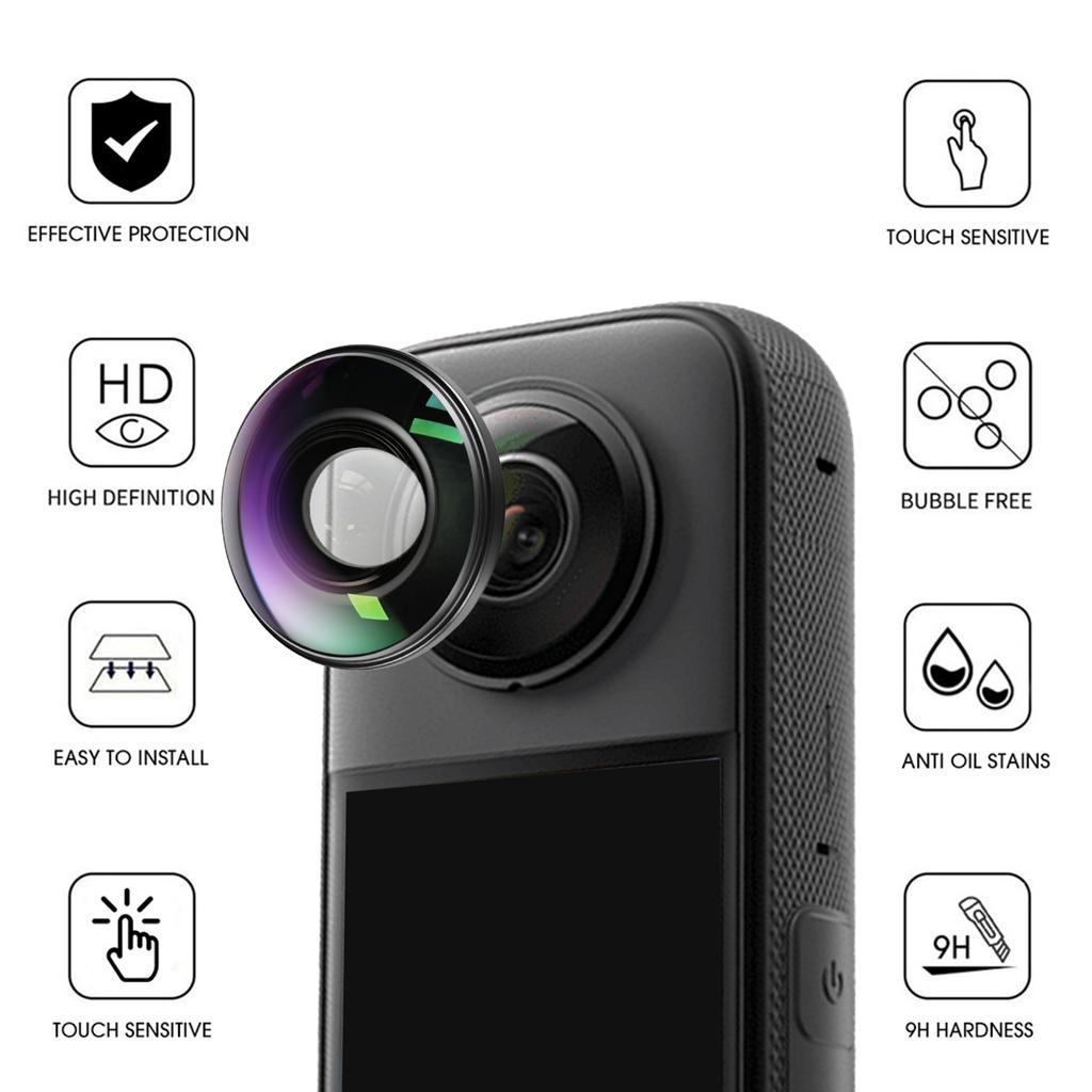 Replacement Camera Lens Repair Part for Insta360 X3 Sports Cameras Len Glass Frame Portable Lens Guard with Repair Tools