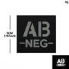 Reflective Velcro Morale Patch - IR Badge, Laser-Cut Blood Type, NKDA Tactical Rescue for Armband or Backpack.