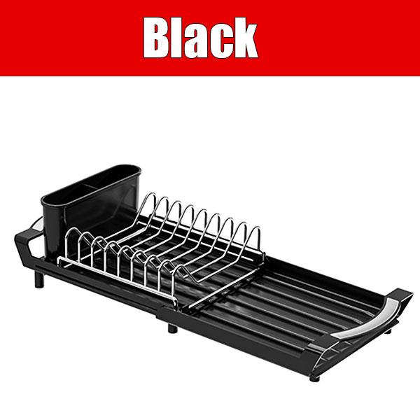 Expandable Dish Drying Rack with Cutlery Holder Rust-Resistant Dish Drainer Kitchen Drying Rack Space Saving Counter Organizer