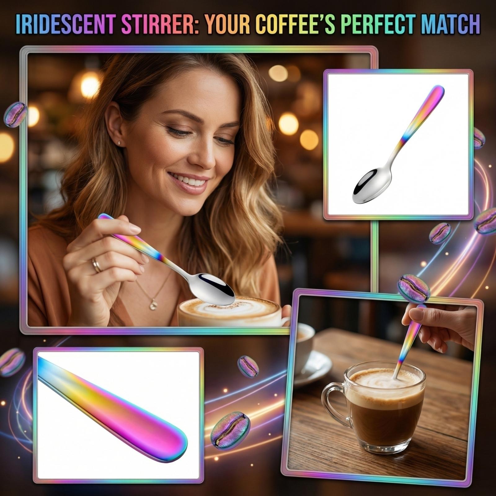 Stainless Steel Creative Gradient Coffee Spoon one size