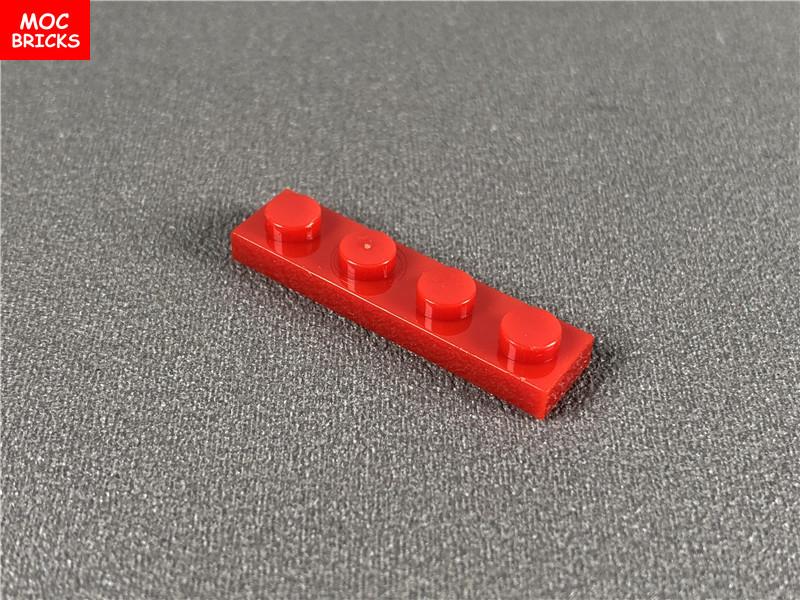 Non-Toxic 100Pcs/Lot Moc Bricks Plate 1X4 3710 Diy Assembled Particles Building Blocks Educational Figures Kids Toys