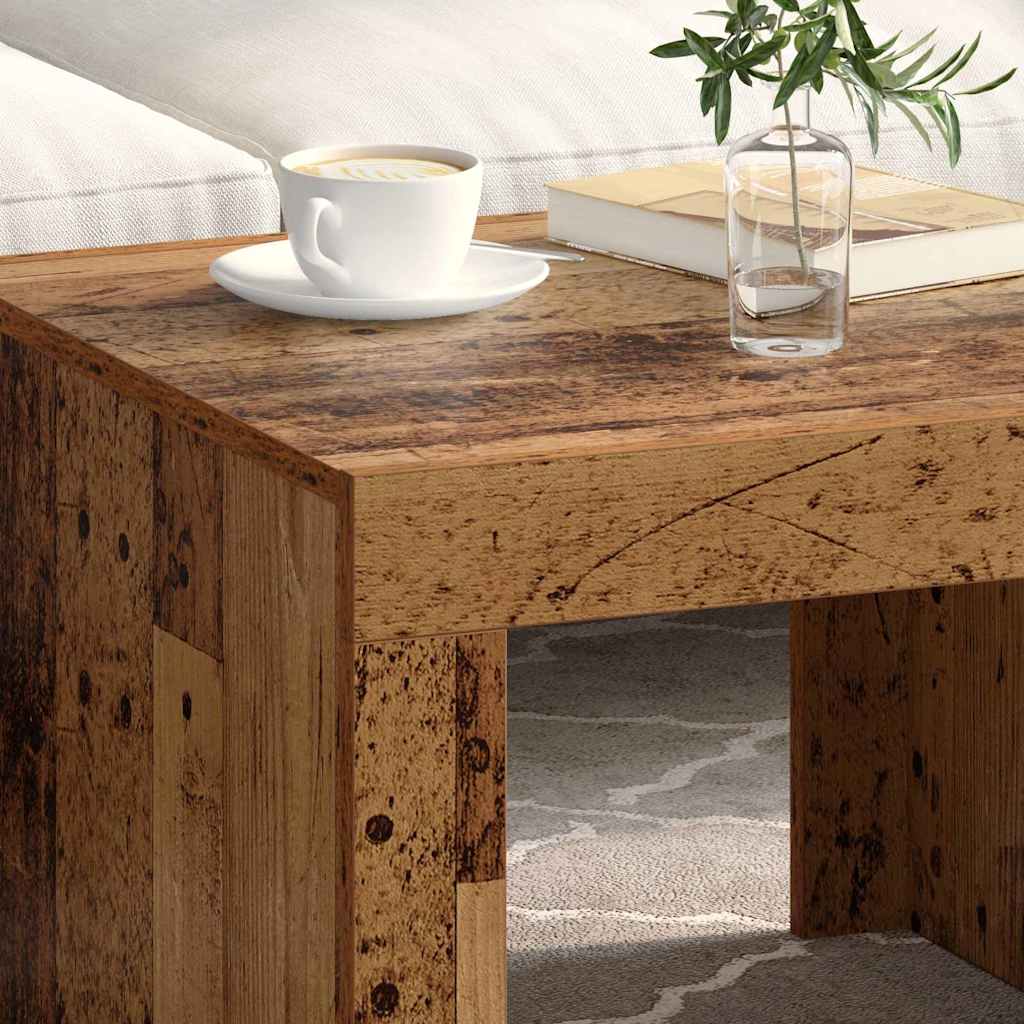 Coffee Table Reclaimed Wood 50 X 50 X 35 Cm Engineered Wood