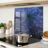 Tempered Glass Kitchen Board with Decorative Graphics Shiny Flower 60x52 cm