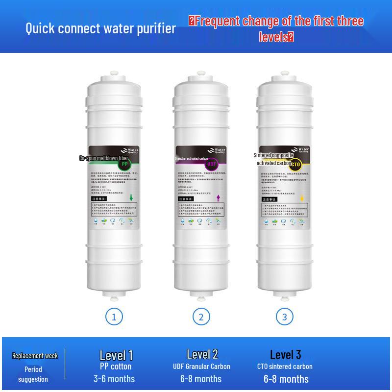 10-Inch Quick Connect Five-Stage Ultrafiltration Water Purifier Filter Cartridge for Kitchen & Home