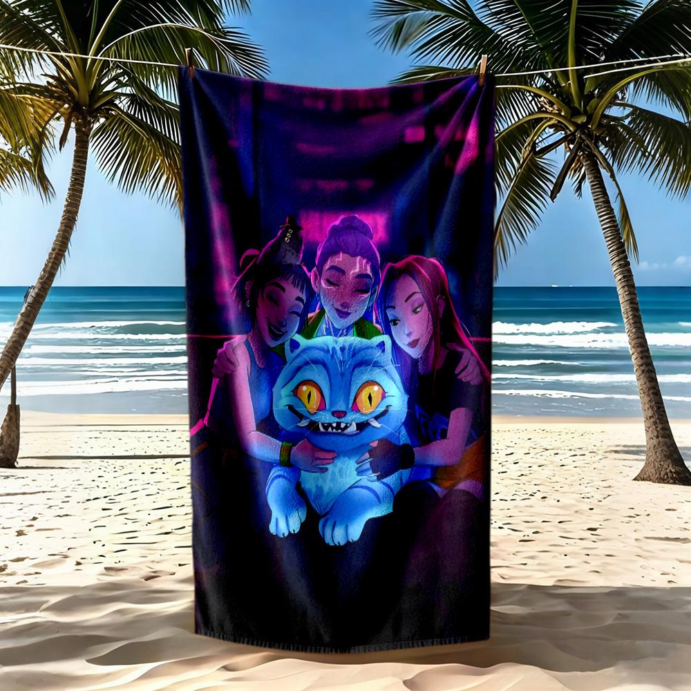 Demon Hunter Girls Beach Towel High Absorbency & Quick-Dry Comfortable Lightweight Portable for Swimming,Beach,Camping, Travel, Beach Accessories,Gym