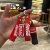 Cartoon Super Simulation Coke Sprite Drink Bottle Can Couple Bag Car Pendant Small Gift Keychain