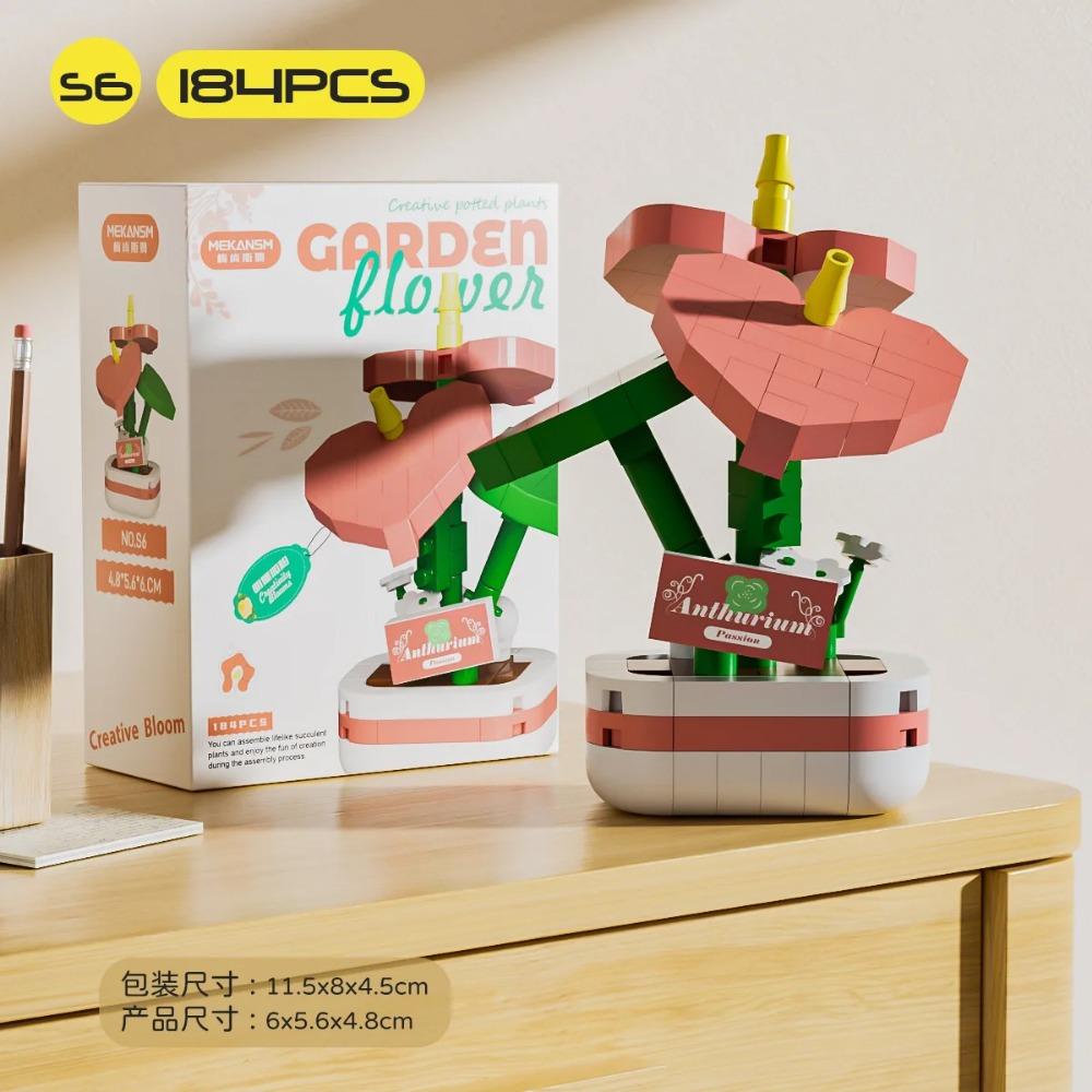 Kytice Květin Dospělý Konstrukce Vánoční Strom Stavební Kostky pro Děti 7 až 10 Let Mini Sestavené Kostky Dárky pro Dívky
