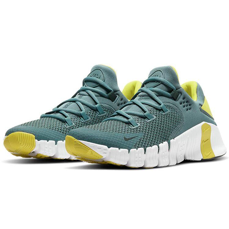 Nike Metcon 4 Mesh Fabric Shock Absorption Non-Slip Durable Breathable Low-Top Training Shoes Men Sneaker Green Yellow CT3886-307