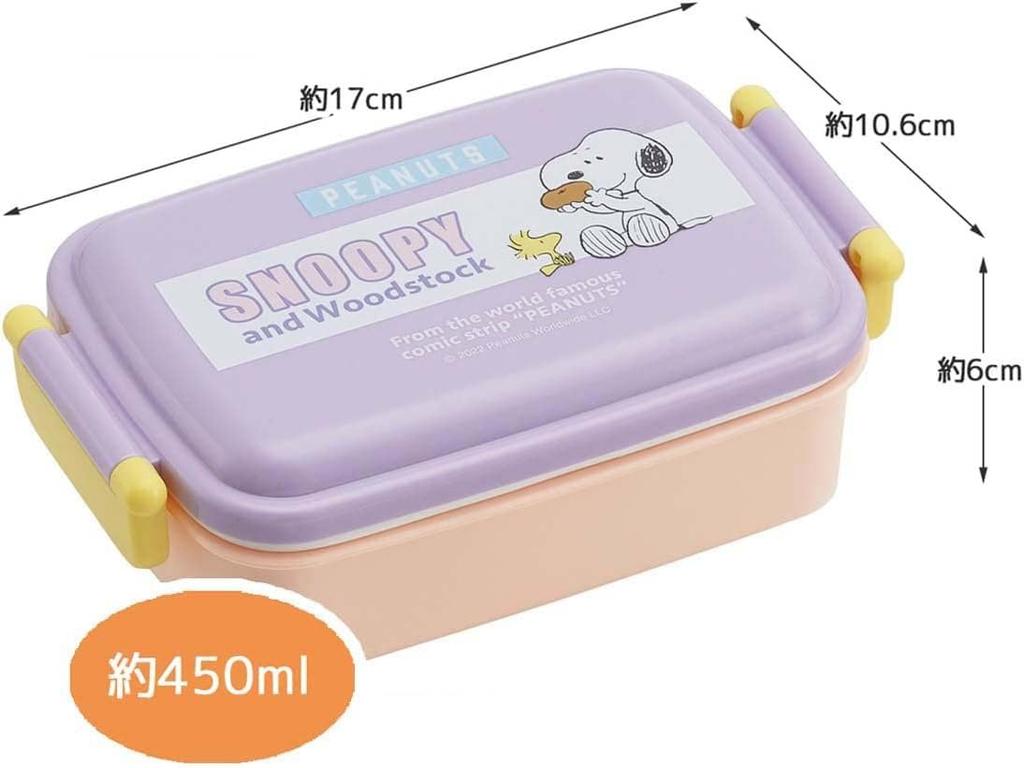 Skater Bento Box 450ml Snoopy Popfärg Antibakteriell för Barn Tillverkad i Japan RBF3ANAG-A