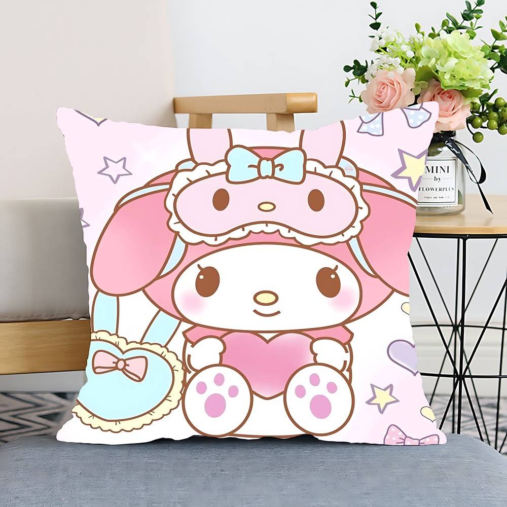 S-Sario M-My M-Melody Pillow Case Cushion Cover Polyester Pillowcase Decorative Sofa Cushion Pillowcase Home Decor