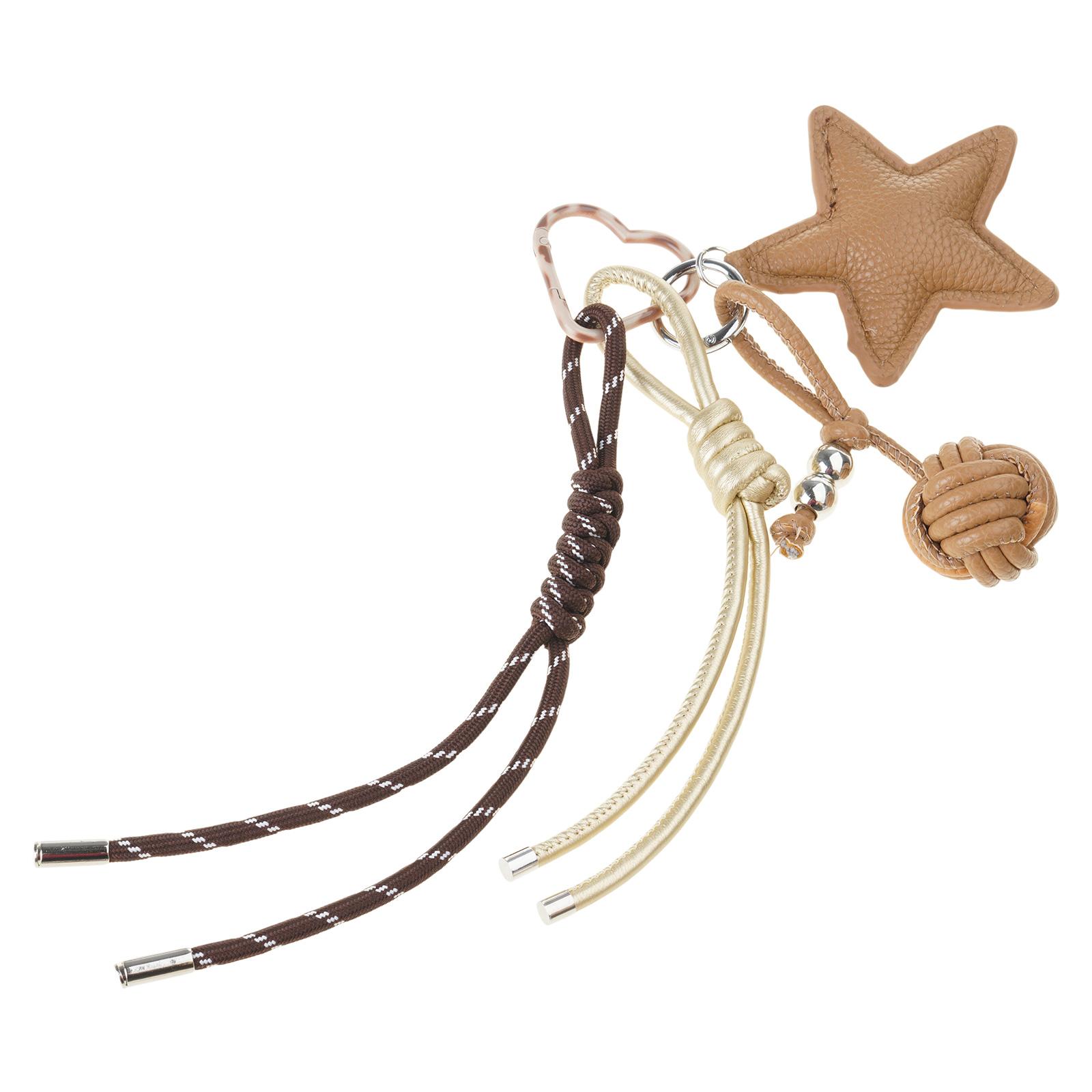 Кожаный брелок-подвеска в форме звезды для молодых женщин, ищущих уникальный стиль и модные аксессуары хаки