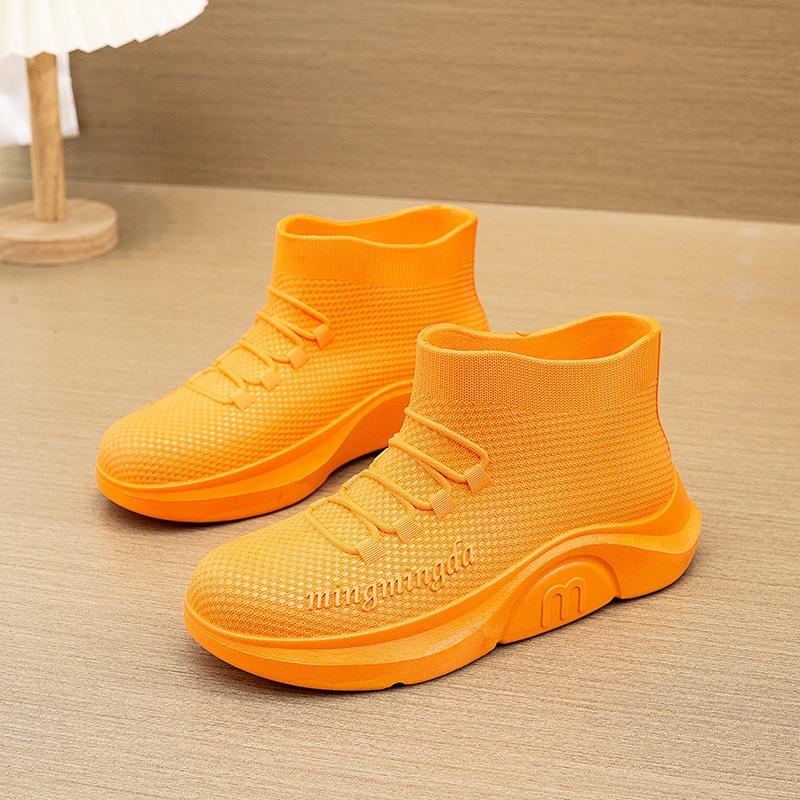 Foam Rain Shoes Men's Adult Fashion Short Rain Boots Non-slip Water Shoes Velvet Cotton Kitchen Short Rubber Shoes Fashion Women