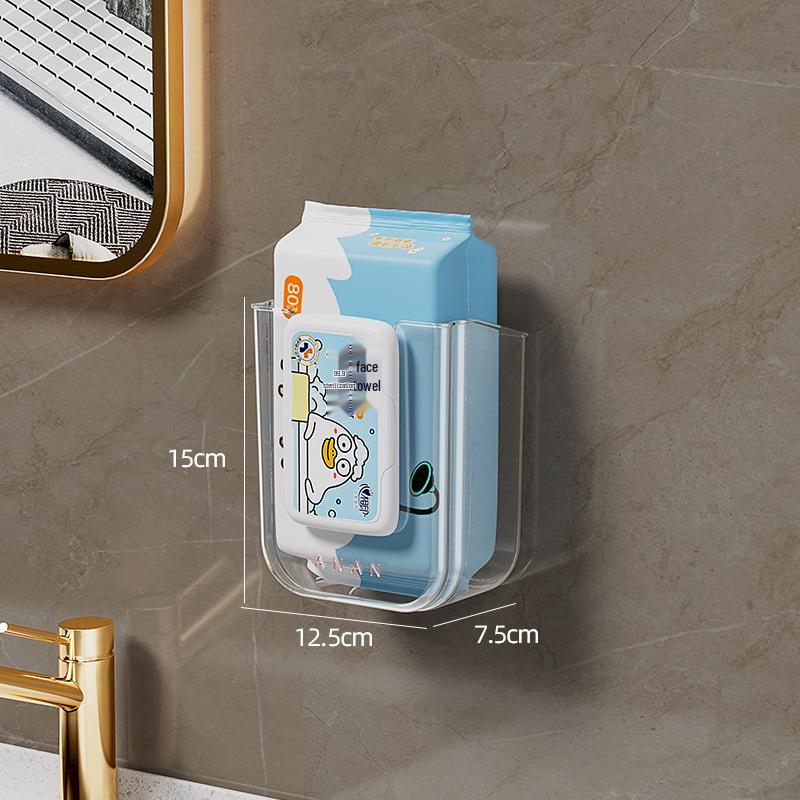 Transparent Wall-Mounted Wet Wipe & Towel Storage Box – Dual Use Bathroom Tissue Holder