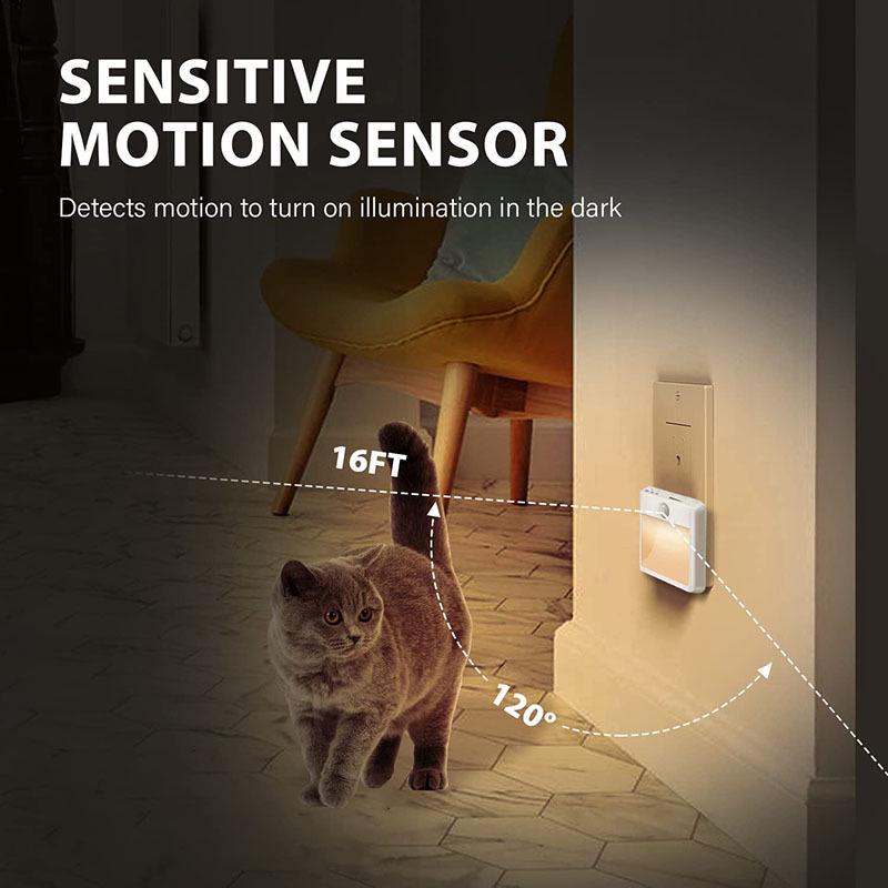 Stepless Dimming Night Light with Motion Sensor - Adjustable Pure & Warm White