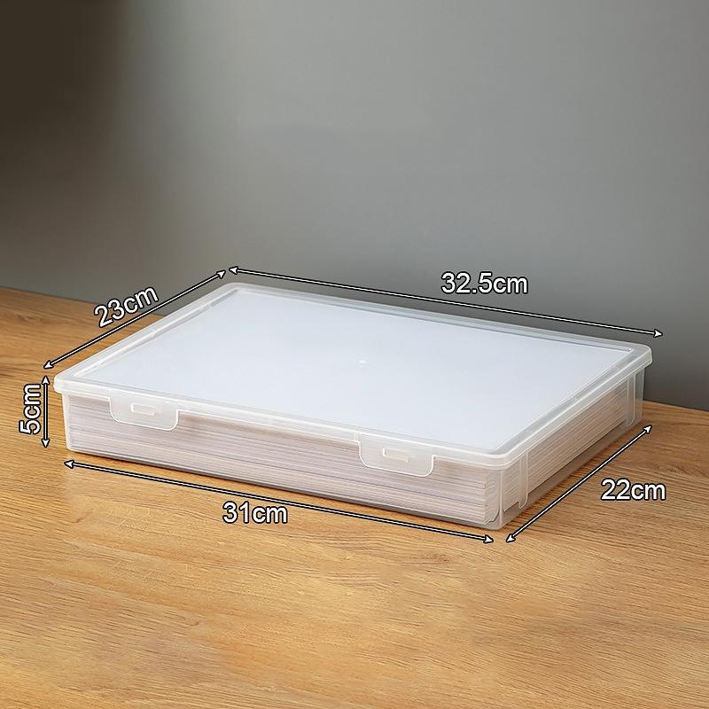 1Pcs A4 Size Clear File Organizer Boxes With Lids-Transparent Document Storage Containers For Office Home Organization