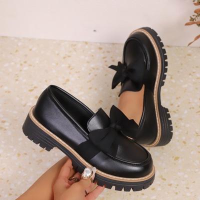 Damen Übergröße Klobige Sohle Rutschfeste Slipper Neu Herbst Europäisch Amerikanische Mode Vielseitige Leder-Ballerinas