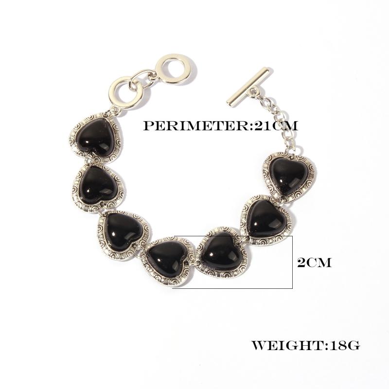 Vintage Heart Bracelet Unique Ethnic Style Turquoise Hand Jewelry Retro Love Charm Bracelet For Women