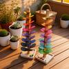 Macaron-Colored Beech Wood Music Tree: Montessori Sensory Roller Ball Toy for Early Learning