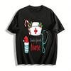 Santa's Favorite Nurse Christmas Themed Printed Top Pure Cotton T-shirt