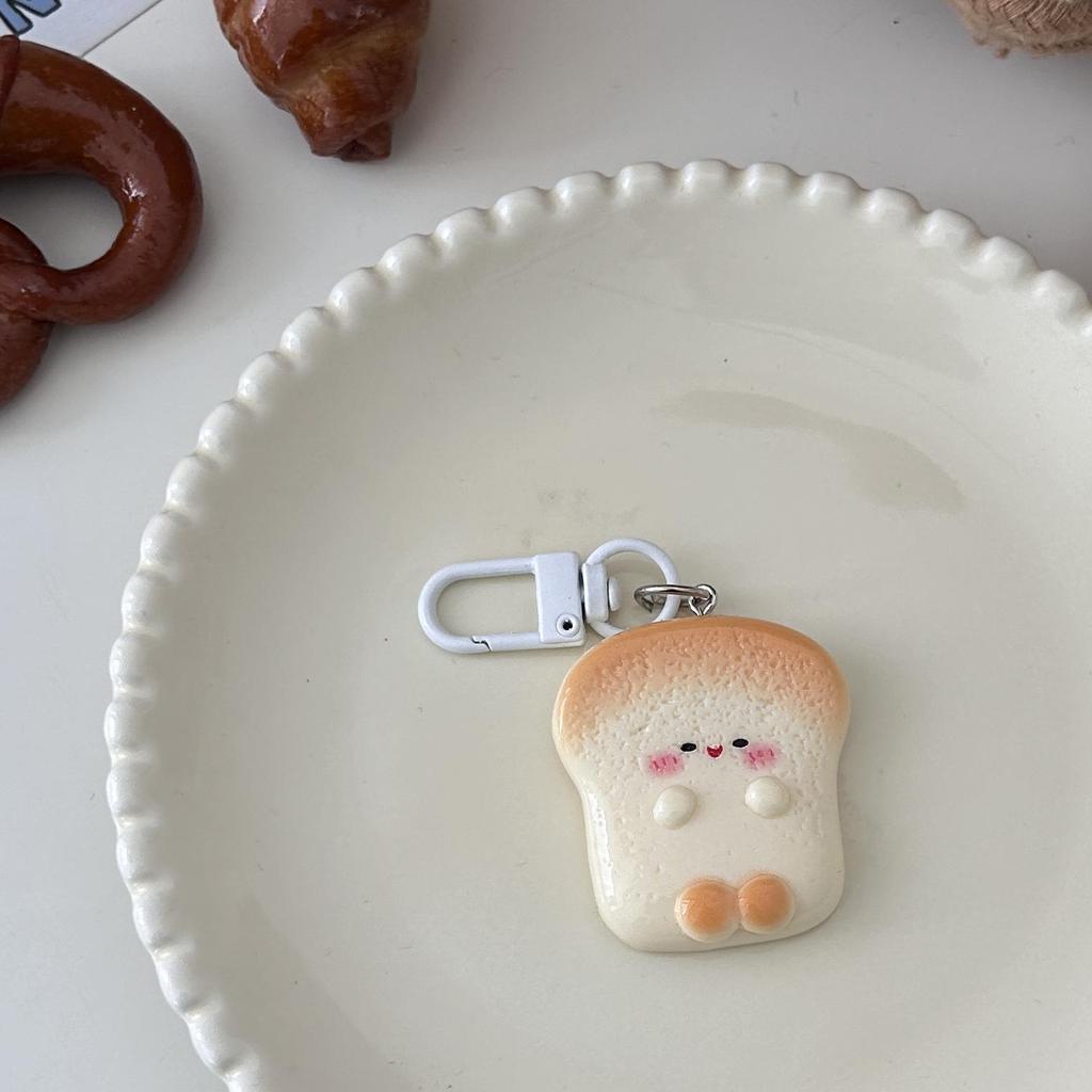 Lace Dumpling Toast Bread Milk Keychain: Cute Corn Pendant Backpack Accessory
