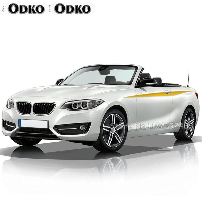2 szt. Naklejki Paski Boczne M Performance Linia Talii Dla BMW F20 F22 F23 F30 F32 F33 F10 G30 F48 F25 F26 F15 F16 Akcesoria