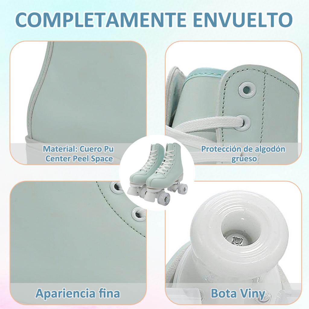 4 Wheel Sliding Skating Sneakers Size 31 32 33 34 Pink Purple Women Kids Double Row Roller Skates Pink Purple Leather Breathable