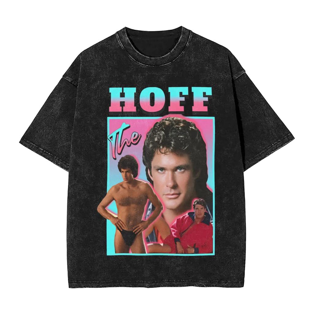 David Hasselhoff Funny Graphic Print TShirt Retro Washed Cotton Women Men Summer Harajuku Fashion New Top Gothic Oversized Tees