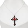 Popular Gothic Victorian Black Cross Necklace with Enamel Rose and Crystals