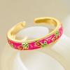 Flower Enamel Open Ring Unique Adjustable Tulip Ring Vintage Geometric Ring  Fashion Jewelry