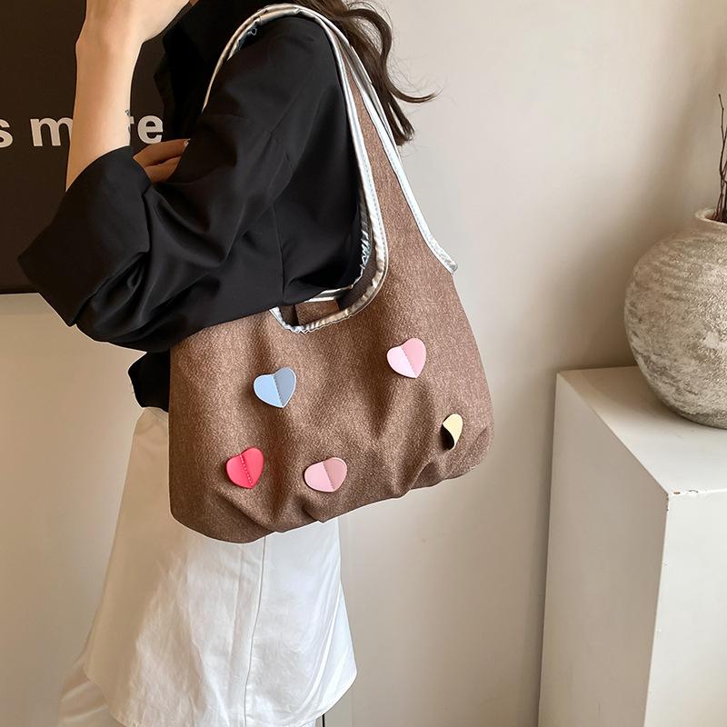 Korean version of fashion handbag women's bag new large-capacity PU bag niche high-texture shoulder armpit bag