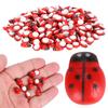 300Pcs Wooden Ladybugs Simulation Tiny Landscape Crafts Scrapbooking DIY Decoration Accessories