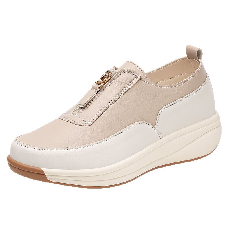 Spring/Summer Soft-soled Roman Retro Sneakers Casual Front Zipper Women's Shoes Mom Shoes Loafers