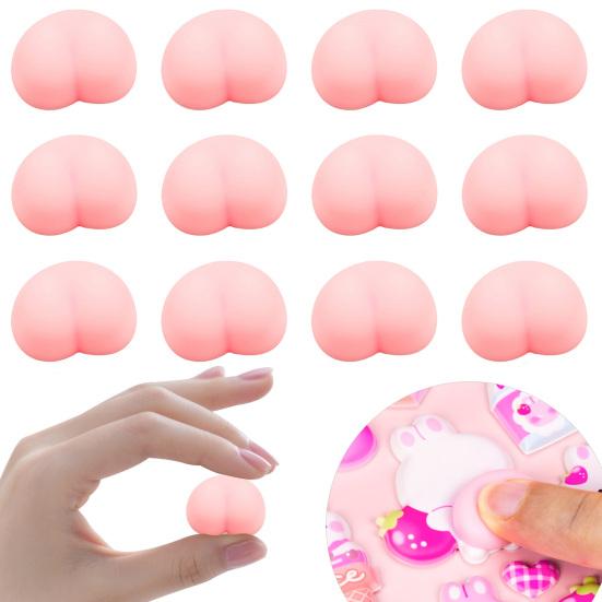20Pcs Mini Pink Butt Squeeze Toy Stress Relief Soft Stretchy Small Ass Sensory Toy Anti-collision Pad DIY Decorative Relaxation Fidget