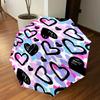 1PC Heart Umbrella-8-Rib Reinforced, Automatic Open, Lightweight & Durable, Fashion Accessory for Outdoor, J0371