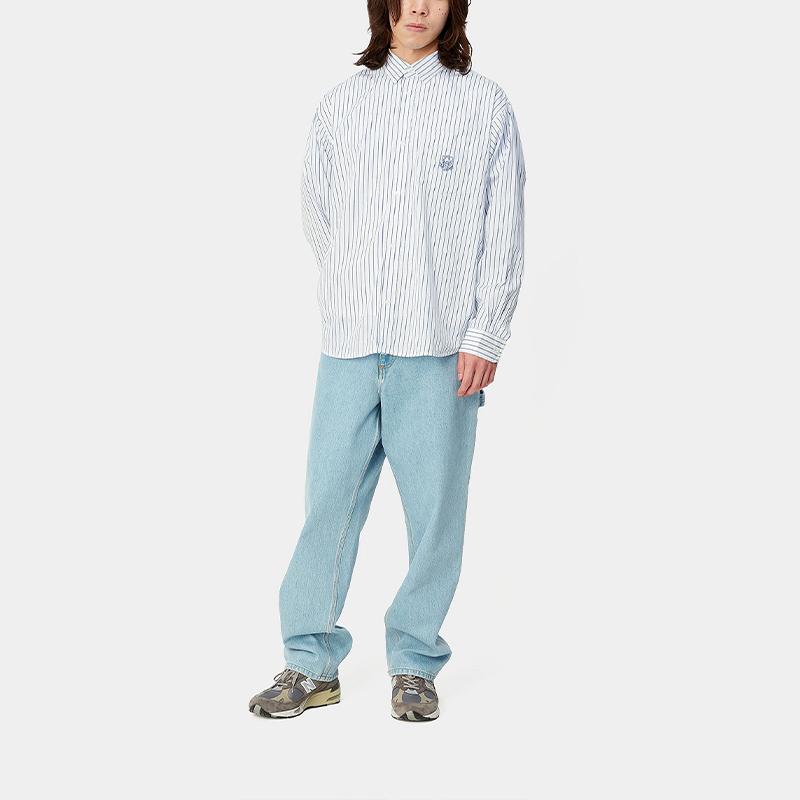 Carhartt WIP Preppy Style Collection L/S Linus Shirt Men's Blue I033029-21Z-XX