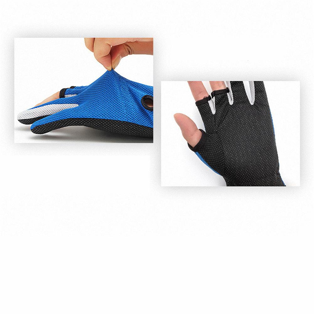 Mesh Fishing Gloves Moisture-proof Anti-slip Gloves Wear-resistant Fabric Breathable