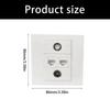 4Port Multimedia Wall Plate For TV9.5 RJ45 F Connectors Easy Direct Plugs No Solder Installation 86mm Wall Mount Panel