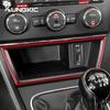 For Seat Leon 2013 2014 2015 LHD RHD Real Soft Carbon Fiber Car Central Storage USB Port Frame Sticker Interior Accessories.