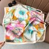 Silk scarf 71 * 71 imitation silk square scarf Korean atmosphere neck silk scarf flower pattern flower polka dot scarf